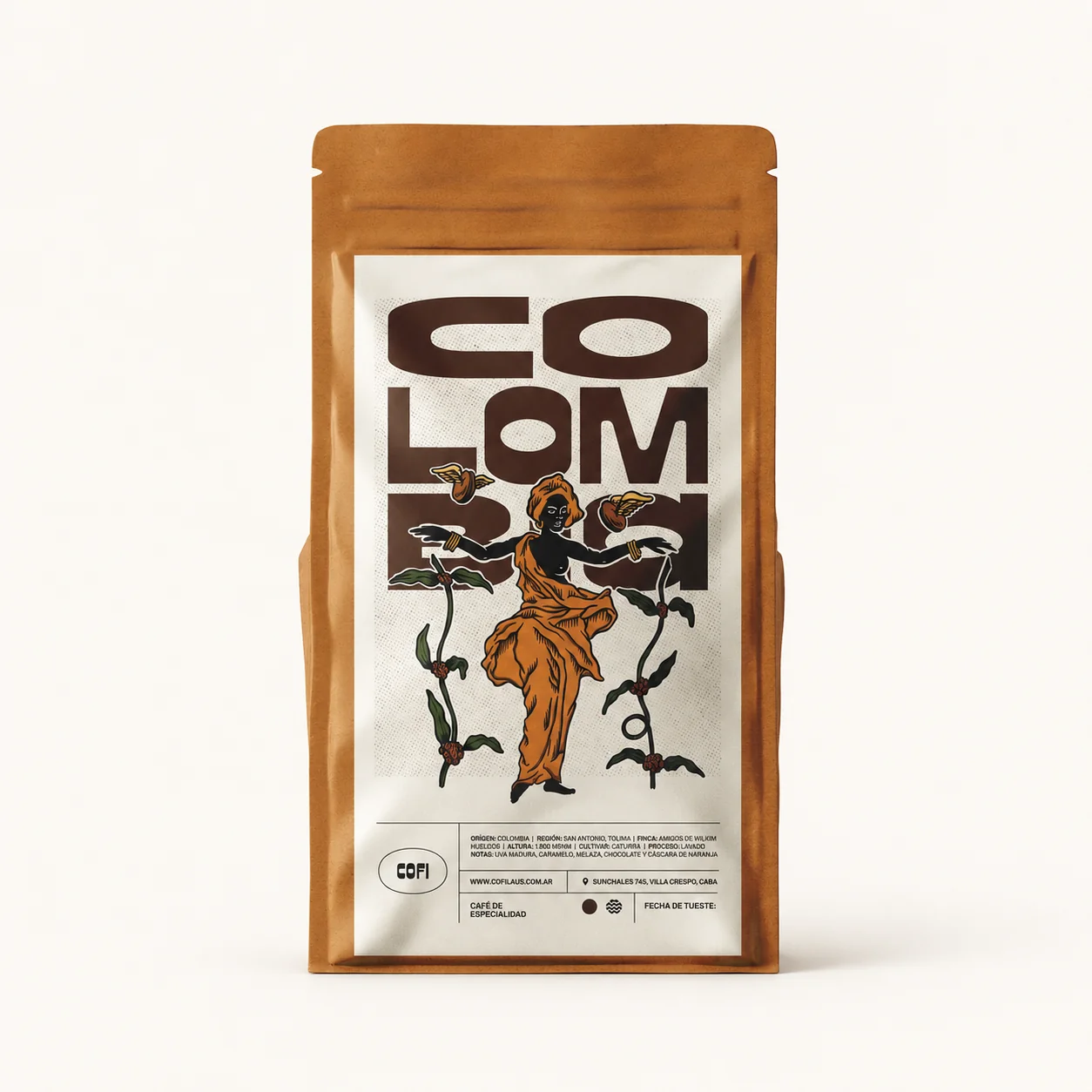 Paquete de café Colombia Tolima 250g Kivu